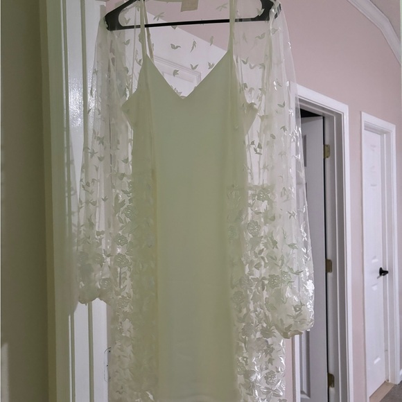 Le Rose Maya Lace Robe and Slip Dress S/M - Picture 4 of 6